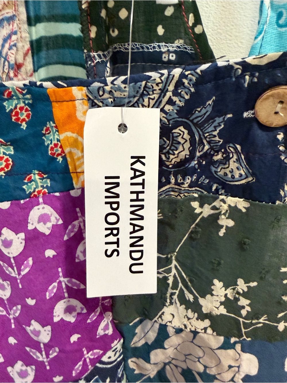 NWT Katmandu Patchwork Boho Cotton Overalls - Multicolor Sz L - Picture 2 of 4